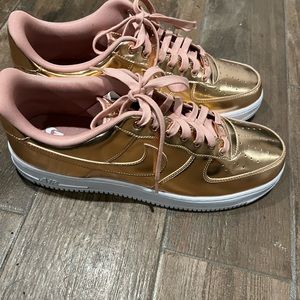 Rose gold Air Force Ones men’s size 13